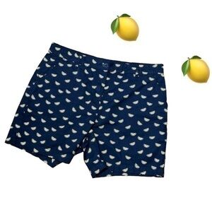 Caribbean Joe navy blue tropical lemon pattern shorts
